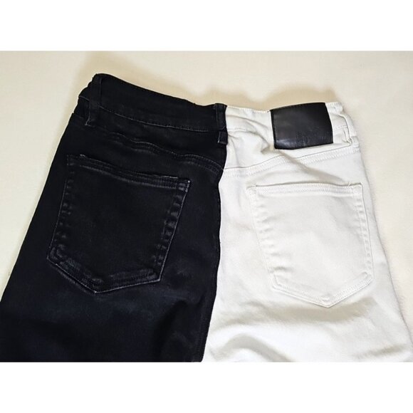 Rue21 Mens Skinny Jeans 30x32 Black White Supreme Flex Skinny Distressed rn70829 - Picture 4 of 6